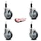 Service Caster 5'' Thermoplastic Rubber Swivel 1-1/8'' Expanding Stem Caster Set with Brake, 4PK SCC-EX20S514-TPRB-TLB-118-4 - alternate 2